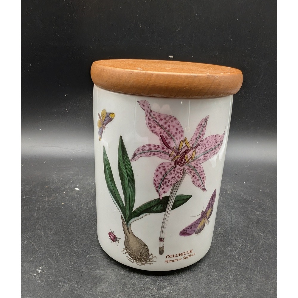 Portmeirion Botanic Garden Colchicum Meadow Saffron Canister with Wood Lid